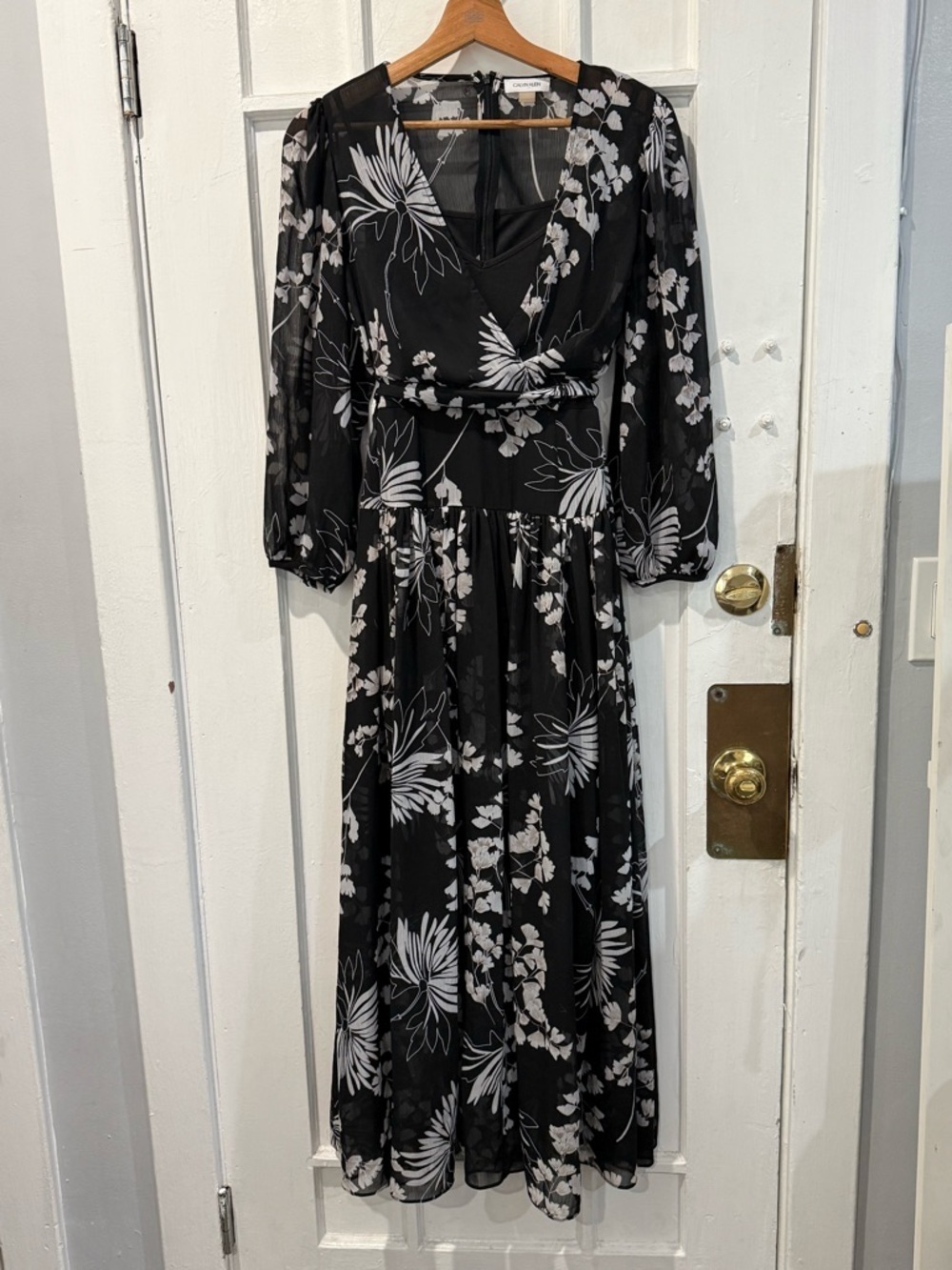 Calvin Klein Black Floral Maxi Dress